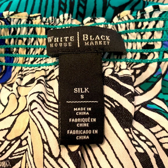 WHBM Floral Split Sleeve Silk Blouse W/ Sash Like New Worn Once size Small - Picture 7 of 17